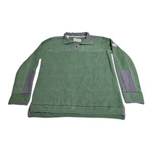 Brakeburn Men's Large 1/4 Zip Sweatshirt Green & Gray Accent Dorset England